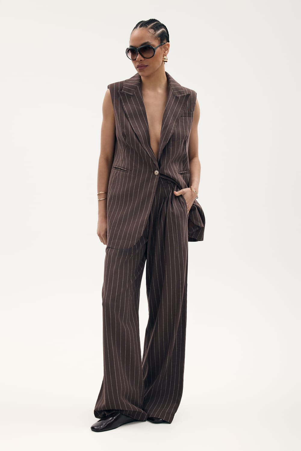 Kamizelka długa brun