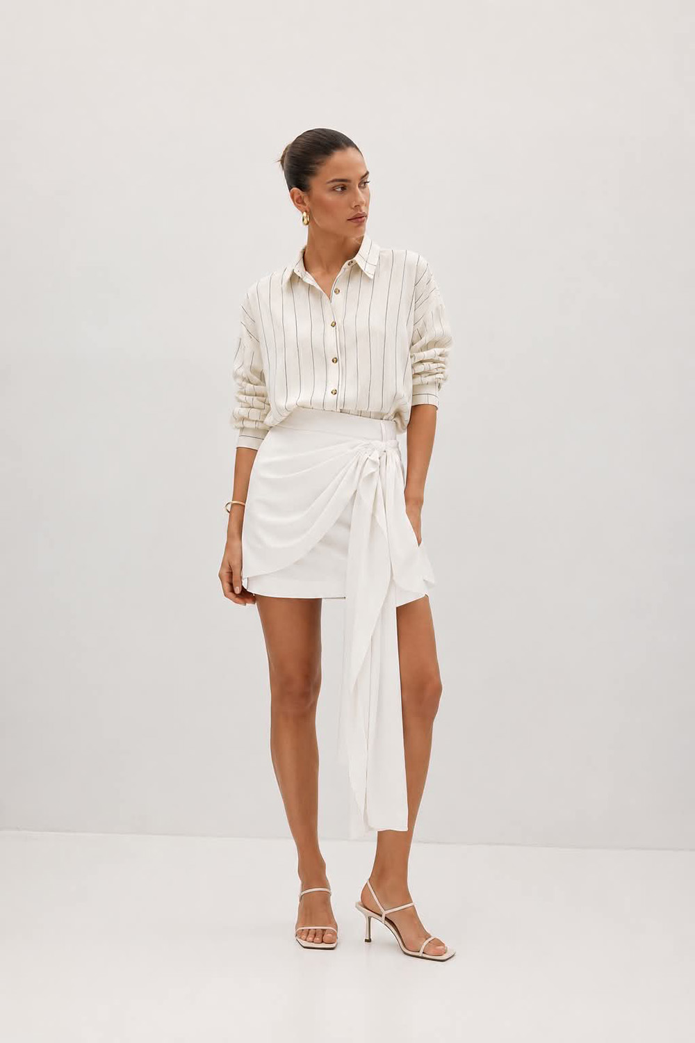 Koszula Lune Pinstripe – white